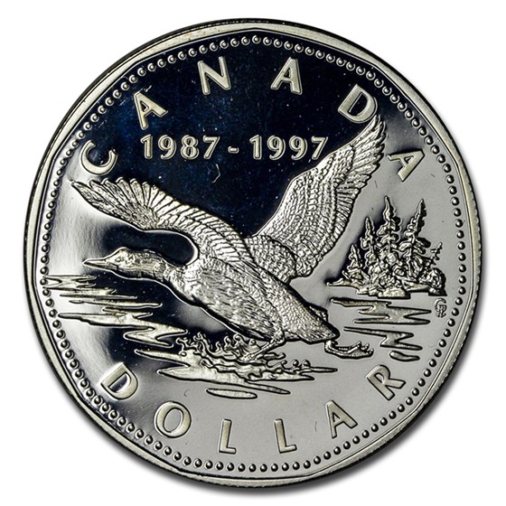 1997 Canada Silver Dollar Loon 10th Anniv Proof (Box & COA) 1997 Canada Silver Dollar Loon 10th Anniv Proof (Box & COA)