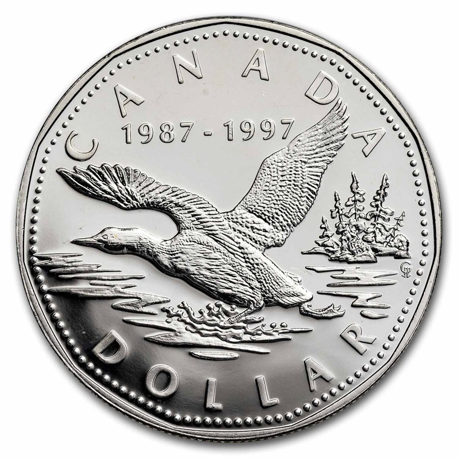 1997 Canada Silver Dollar Loon 10th Anniv Proof