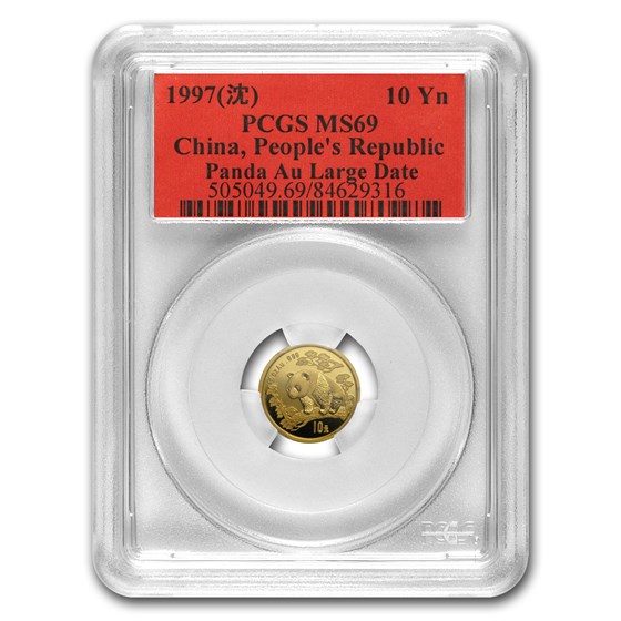 1997 China 1/10 oz Gold Panda MS-69 PCGS (Large Date) 1997 China 1/10 oz Gold Panda MS-69 PCGS (Large Date)