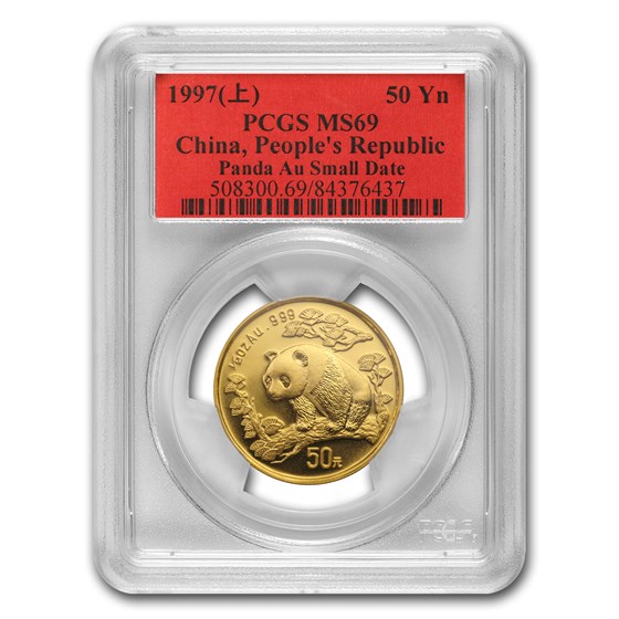 1997 China 1/2 oz Gold Panda MS-69 PCGS (Small Date) 1997 China 1/2 oz Gold Panda MS-69 PCGS (Small Date)