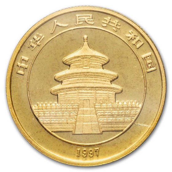 1997 China 1/2 oz Gold Panda Small Date BU (Sealed) 1997 China 1/2 oz Gold Panda Small Date BU (Sealed)