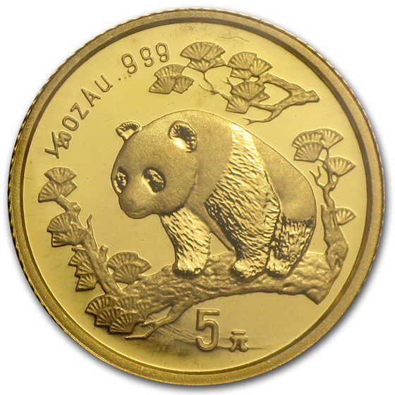 1997 China 1/20 oz Gold Panda Large Date BU (Sealed)