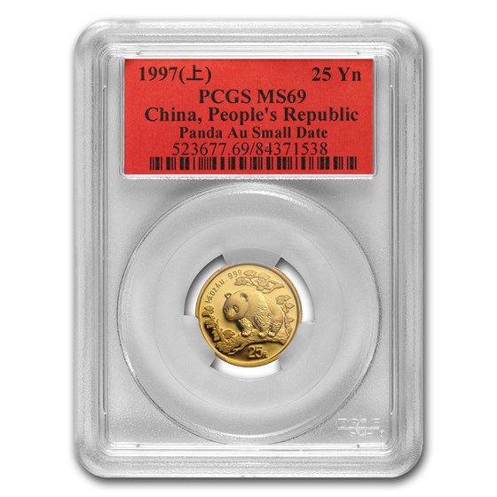 1997 China 1/4 oz Gold Panda MS-69 PCGS (Small Date) 1997 China 1/4 oz Gold Panda MS-69 PCGS (Small Date)