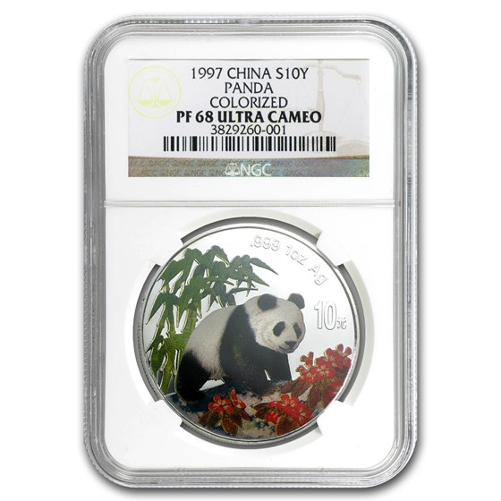1997 China 1 oz Silver Panda PF-68 NGC (Colorized) 1997 China 1 oz Silver Panda PF-68 NGC (Colorized)
