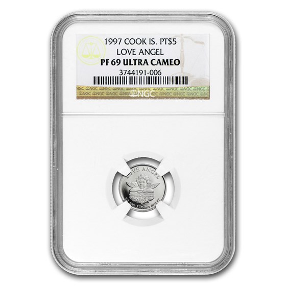 1997 Cook Islands 1.2 gram Platinum Love Angel PF-69 NGC 1997 Cook Islands 1.2 gram Platinum Love Angel PF-69 NGC