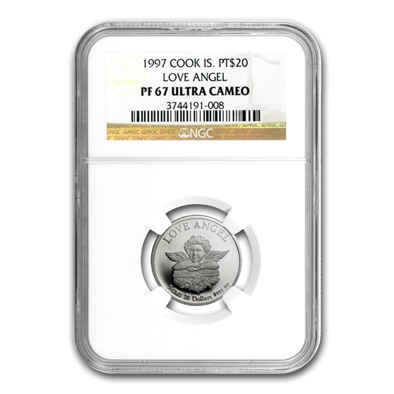 1997 Cook Islands 5 gram Platinum Love Angel PF-67 NGC 1997 Cook Islands 5 gram Platinum Love Angel PF-67 NGC