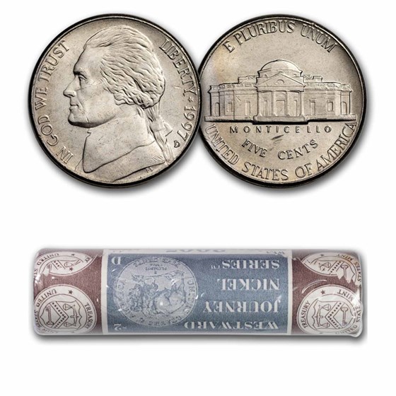 1997-D Jefferson Nickel 40-Coin Roll BU 1997-D Jefferson Nickel 40-Coin Roll BU