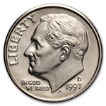 1997-D Roosevelt Dime 50-Coin Roll BU