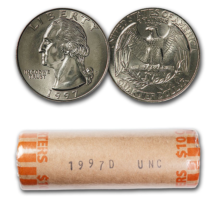 1997-D Washington Quarter 40-Coin Roll BU