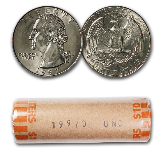1997-D Washington Quarter 40-Coin Roll BU 1997-D Washington Quarter 40-Coin Roll BU