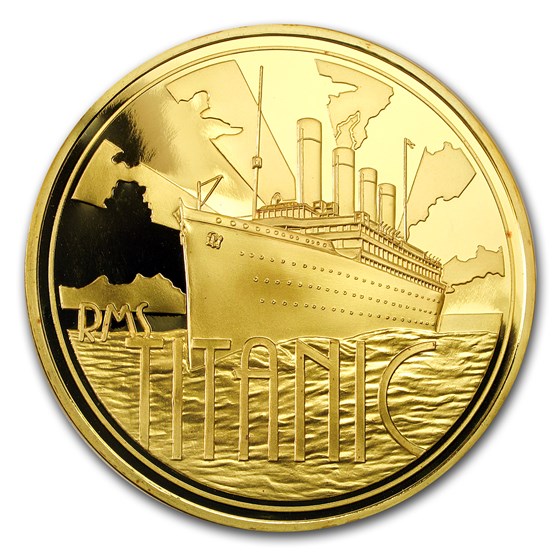 1997 Great Britain 5 oz Gold RMS Titanic 85th Anniversary