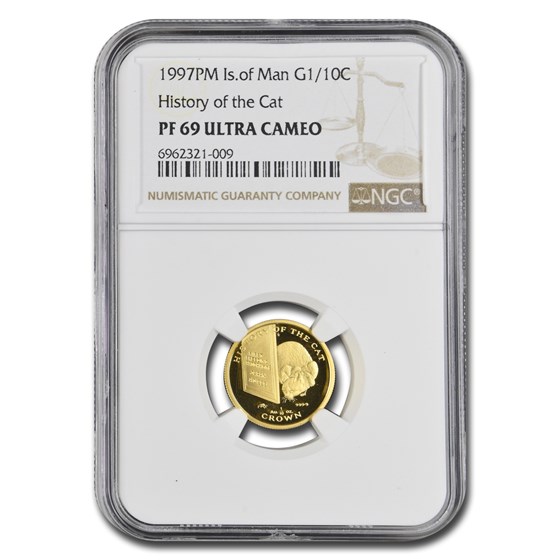1997 Isle of Man 1/10 oz Gold History of the Cat PF-69 UCAM NGC 1997 Isle of Man 1/10 oz Gold History of the Cat PF-69 UCAM NGC