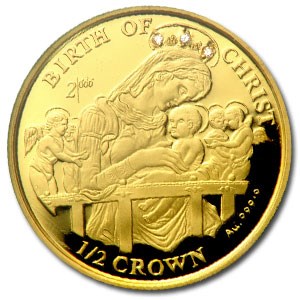 1997 Isle of Man 1/2 Crown Proof Gold Madonna and Child 1997 Isle of Man 1/2 Crown Proof Gold Madonna and Child