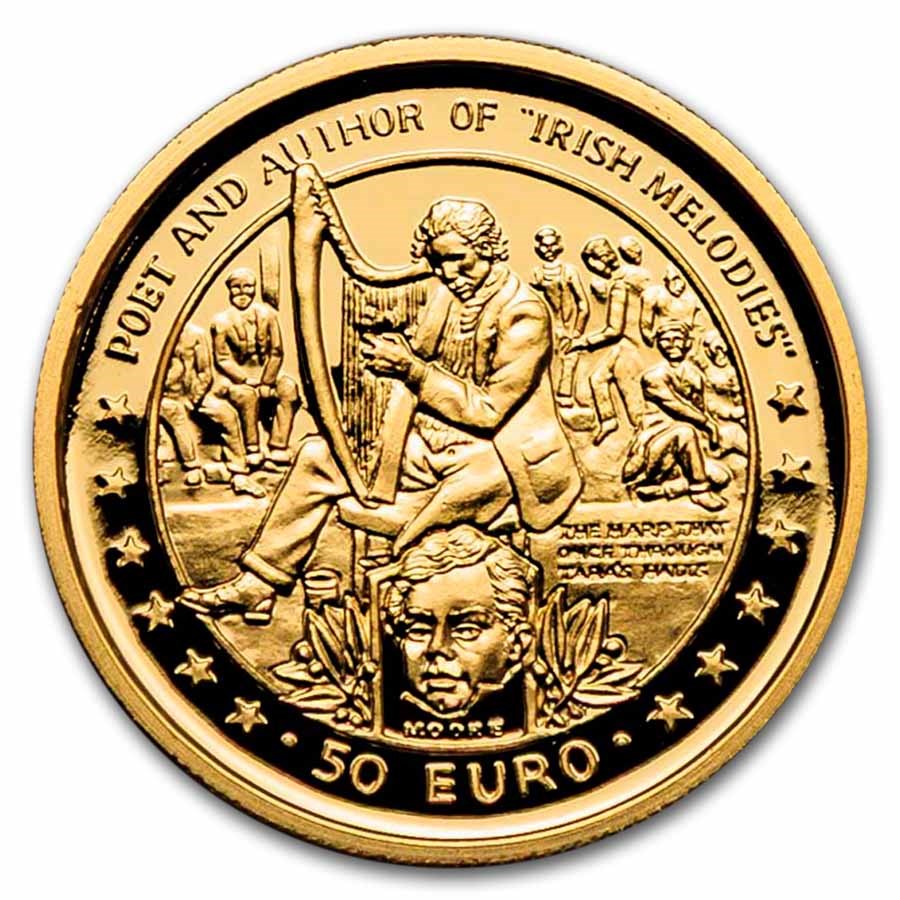 1997 Isle of Man 1/25 oz Gold Composer and Poet Thomas Moore