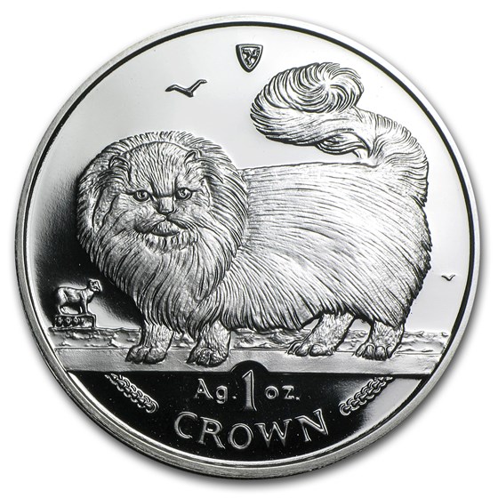 1997 Isle of Man 1 oz Silver Long Haired Smoke Cat Proof 1997 Isle of Man 1 oz Silver Long Haired Smoke Cat Proof