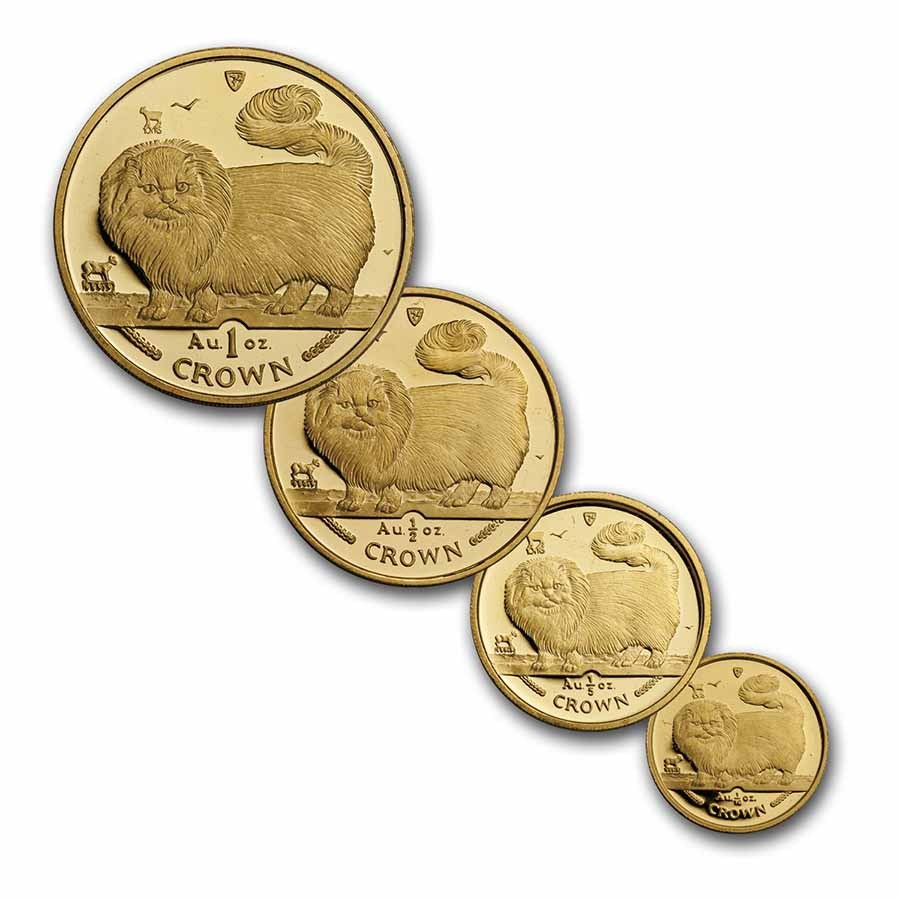 Buy 1997 Isle of Man 4-Coin Gold Long-Haired Smoke Cat Set | APMEX