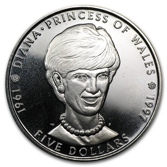 1997 Marshall Islands 5 Dollars Princess Diana BU 1997 Marshall Islands 5 Dollars Princess Diana BU