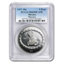 1997 Mexico 1 oz Silver 5 Pesos Mascara PR-69 PCGS 1997 Mexico 1 oz Silver 5 Pesos Mascara PR-69 PCGS