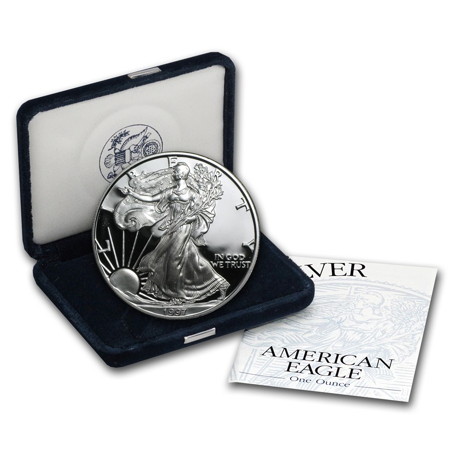 1997-P 1 oz Proof American Silver Eagle (w/Box & COA)