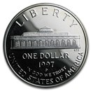 1997-P Botanical Garden $1 Silver Commem Proof (Capsule only)