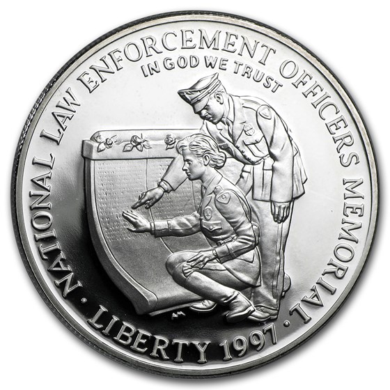 1997-P Law Enforcement $1 Silver Commem Proof (w/Box & COA) 1997-P Law Enforcement $1 Silver Commem Proof (w/Box & COA)