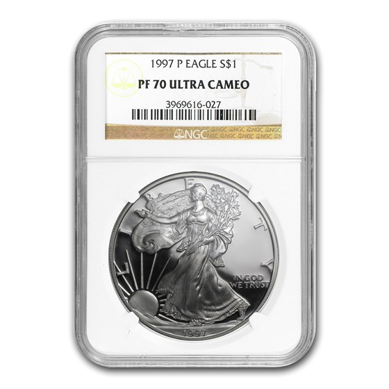 1997-P Proof American Silver Eagle PF-70 NGC 1997-P Proof American Silver Eagle PF-70 NGC