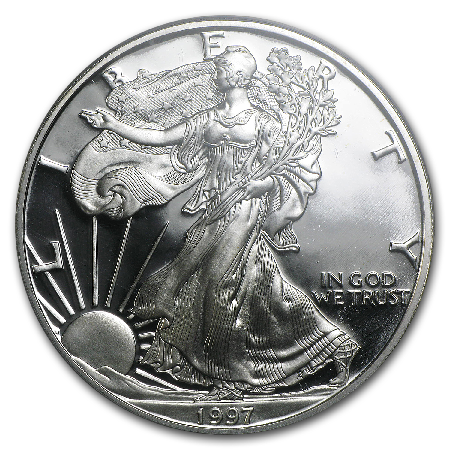 1997年 アメリカ シルバーイーグル銀貨 PCGS PR69DCAM プルーフ 1997年 アメリカ合衆国 シルバーイーグル プルーフ銀貨【PCGS PR69DCAM