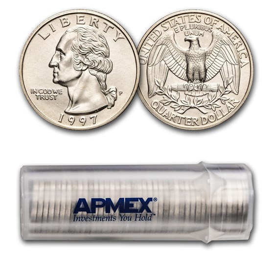 1997-P Washington Quarter 40-Coin Roll BU 1997-P Washington Quarter 40-Coin Roll BU