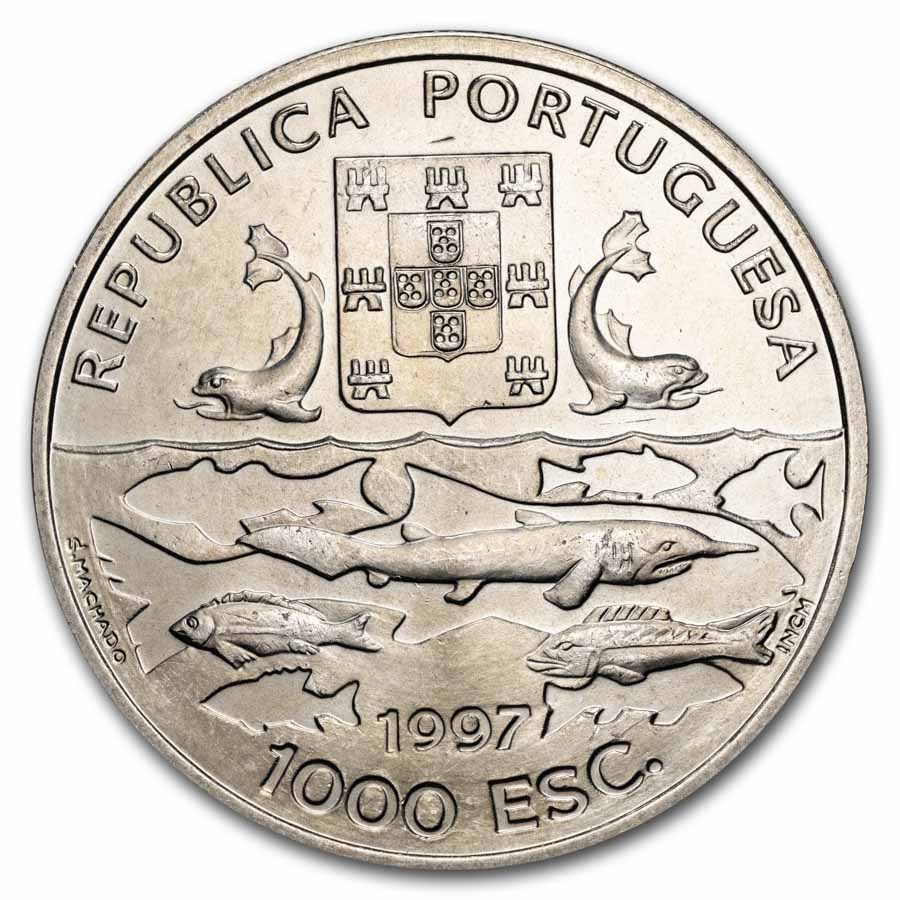 1997 Portugal Silver 1000 Escudos Ocean Expedition BU