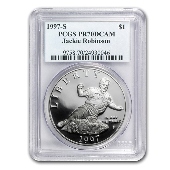 1997-S Jackie Robinson $1 Silver Commem PR-70 PCGS 1997-S Jackie Robinson $1 Silver Commem PR-70 PCGS