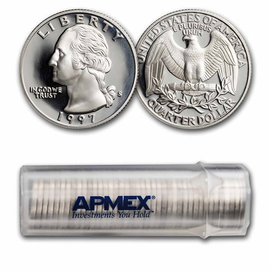 1997-S Washington Quarter 40-Coin Roll Proof (Silver) 1997-S Washington Quarter 40-Coin Roll Proof (Silver)