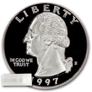 1997-S Washington Quarter 40-Coin Roll Proof 1997-S Washington Quarter 40-Coin Roll Proof