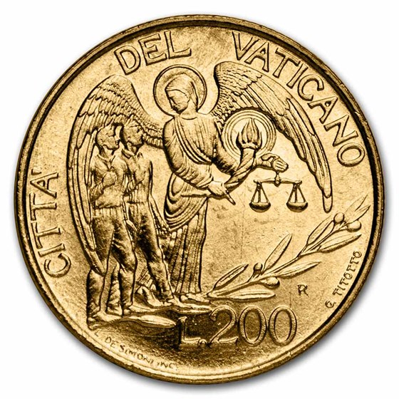 1997 Vatican City Guardian Angel 200 Lire Blistercard BU 1997 Vatican City Guardian Angel 200 Lire Blistercard BU