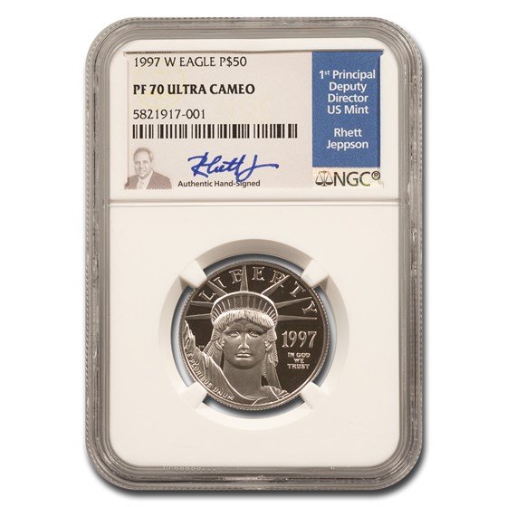 1997-W 1/2 oz Proof American Platinum Eagle PF-70 NGC (Jeppson) 1997-W 1/2 oz Proof American Platinum Eagle PF-70 NGC (Jeppson)
