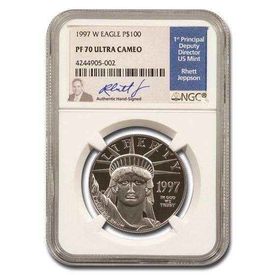 1997-W 1 oz American Platinum Eagle PF-70 UCAM NGC (Jeppson) 1997-W 1 oz American Platinum Eagle PF-70 UCAM NGC (Jeppson)