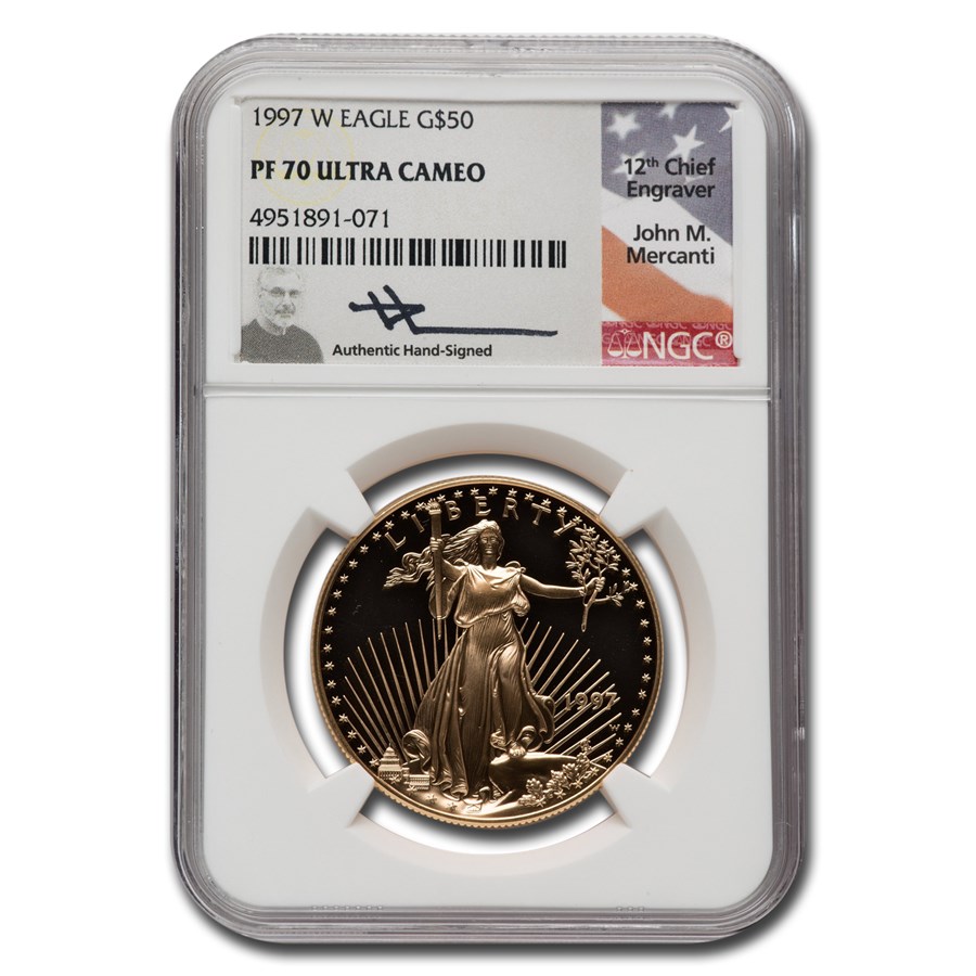 1997-W 1 Oz Proof American Gold Eagle PF-70 NGC (Mercanti)