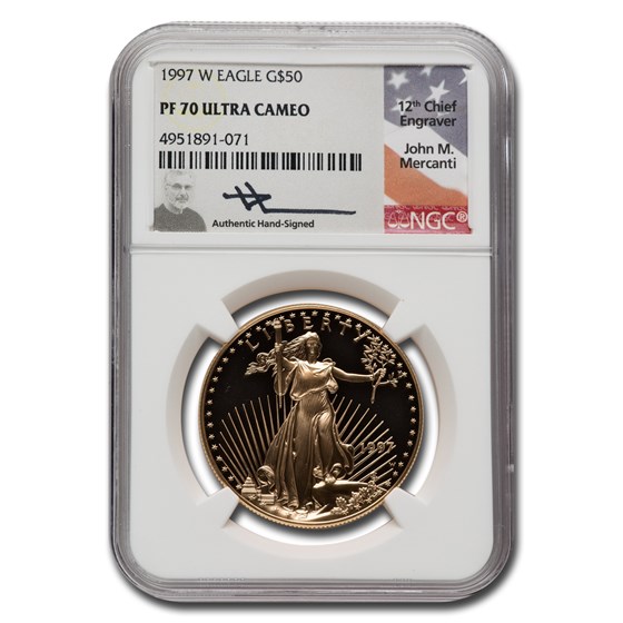 1997-W 1 Oz Proof American Gold Eagle PF-70 NGC (Mercanti) 1997-W 1 Oz Proof American Gold Eagle PF-70 NGC (Mercanti)