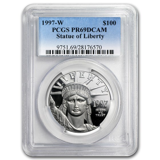 1997-W 1 oz Proof American Platinum Eagle PR-69 DCAM PCGS 1997-W 1 oz Proof American Platinum Eagle PR-69 DCAM PCGS