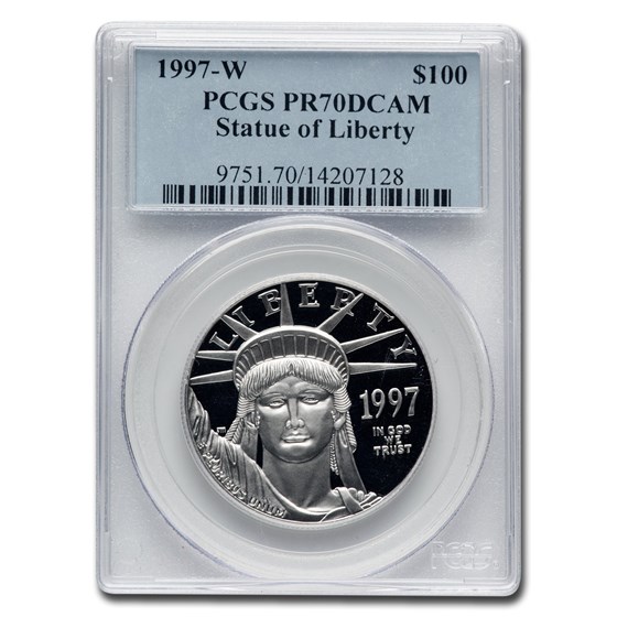 1997-W 1 oz Proof American Platinum Eagle PR-70 DCAM PCGS 1997-W 1 oz Proof American Platinum Eagle PR-70 DCAM PCGS
