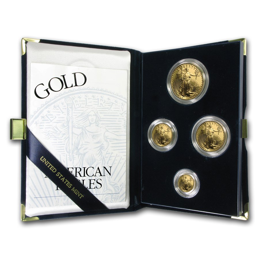 1997-W 4-Coin Proof American Gold Eagle Set (w/Box & COA)