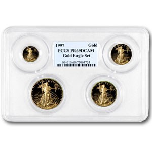 1997-W 4-Coin Proof Gold American Eagle Set PR-69 PCGS 1997-W 4-Coin Proof Gold American Eagle Set PR-69 PCGS