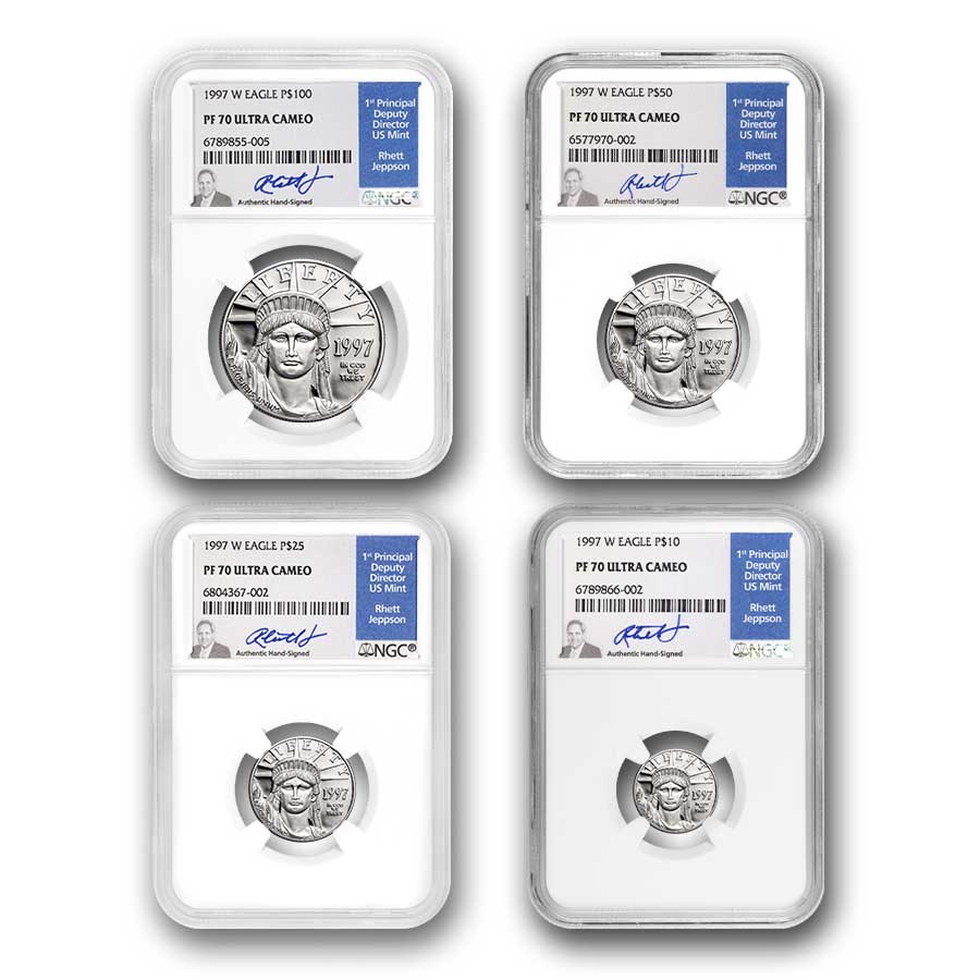 1997-W 4-Coin Proof Platinum Eagle Set PF-70 NGC (Jeppson)