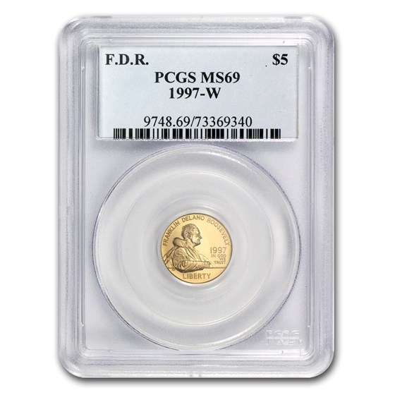 1997-W Gold $5 Commem Franklin D. Roosevelt MS-69 PCGS 1997-W Gold $5 Commem Franklin D. Roosevelt MS-69 PCGS