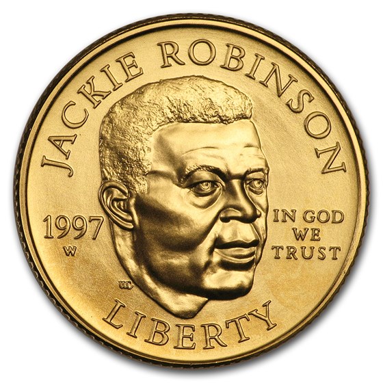 1997-W Gold $5 Commem Jackie Robinson BU (Capsule only) 1997-W Gold $5 Commem Jackie Robinson BU (Capsule only)