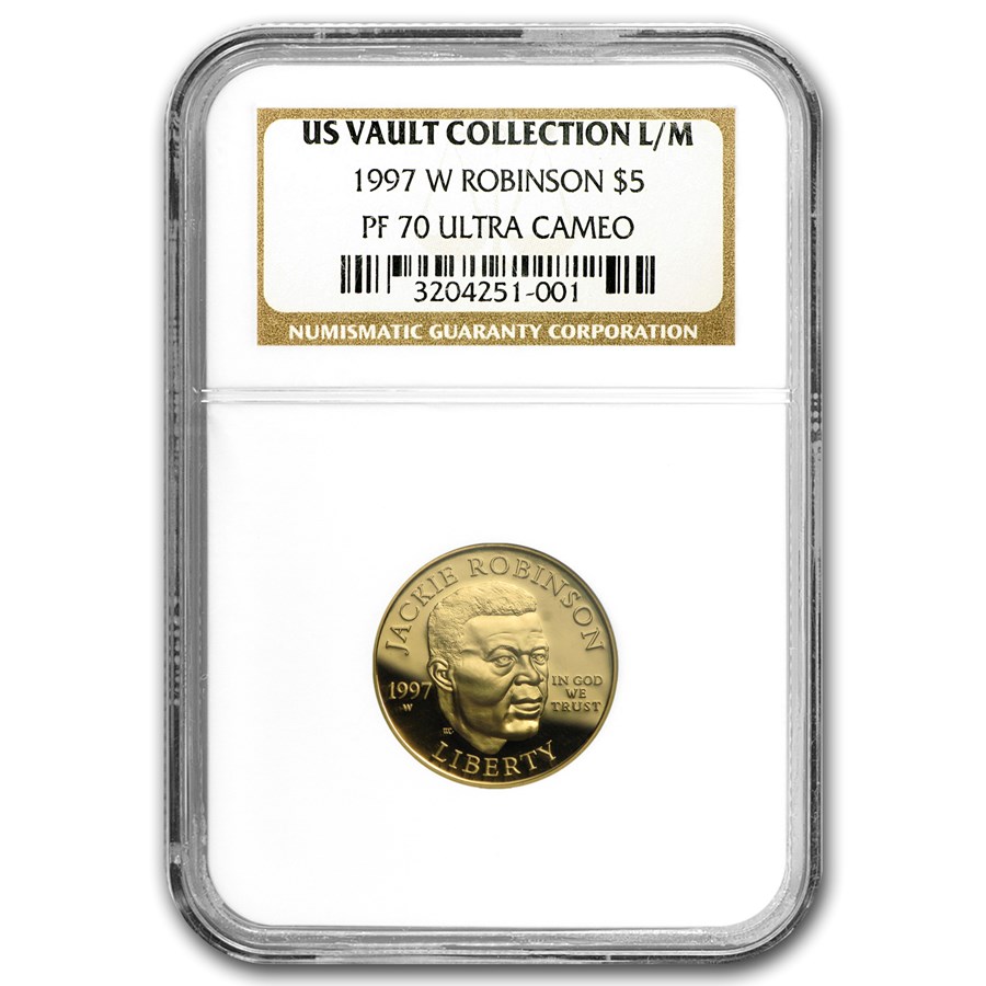 1997-W Gold $5 Commem Jackie Robinson PF-70 NGC
