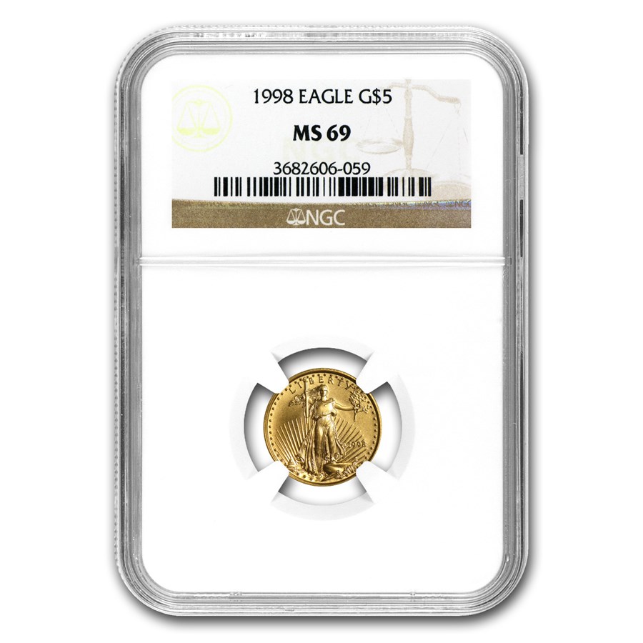 1998 1/10 oz American Gold Eagle MS-69 NGC