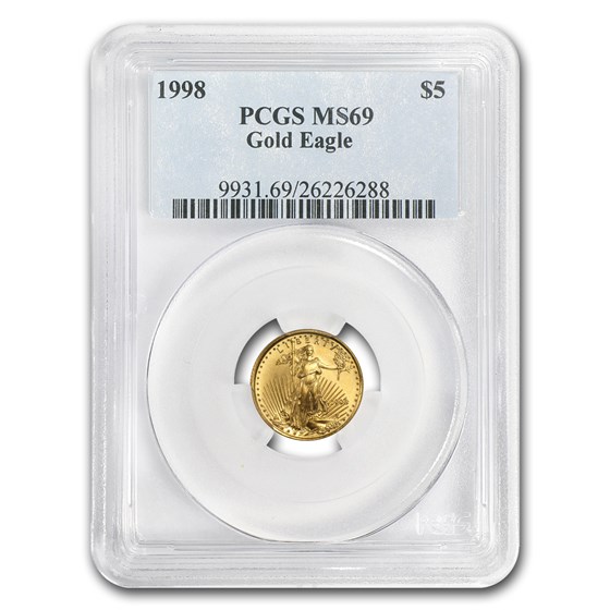 1998 1/10 oz American Gold Eagle MS-69 PCGS 1998 1/10 oz American Gold Eagle MS-69 PCGS