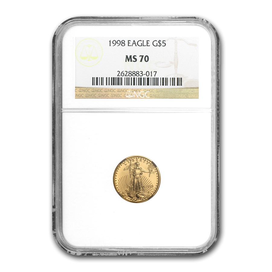 1998 1/10 oz American Gold Eagle MS-70 NGC