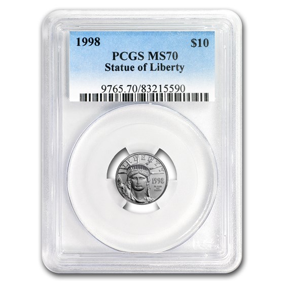 1998 1/10 oz American Platinum Eagle MS-70 PCGS 1998 1/10 oz American Platinum Eagle MS-70 PCGS