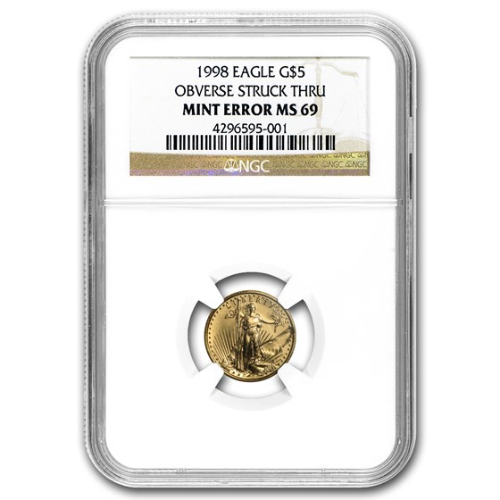 1998 1/10 oz Gold American Eagle MS-69 NGC (Major Mint Error) 1998 1/10 oz Gold American Eagle MS-69 NGC (Major Mint Error)
